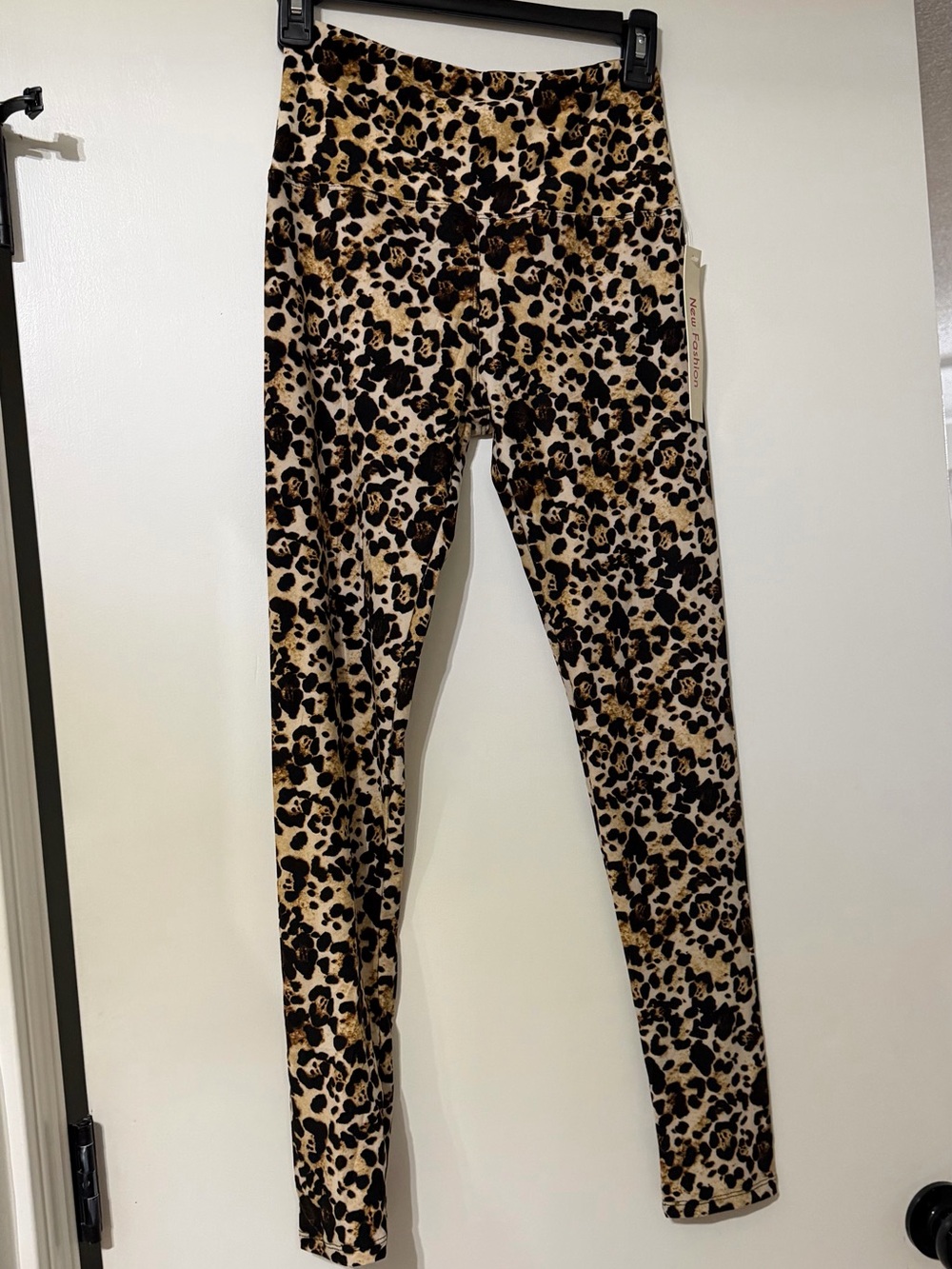 Leopard Print Stretch Leggings - Tan & Black